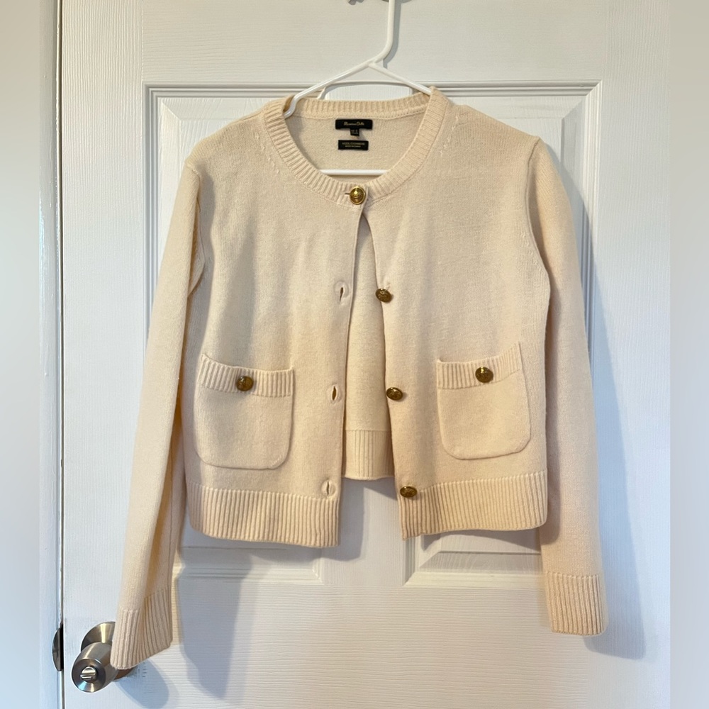 XS Cream Cashmere Cardigan - Massimo Dutti